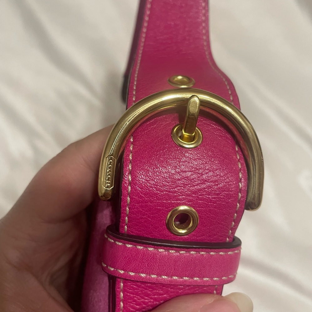 Vintage Y2K Coach Signature Sufflette Handbag SoHo Pink Suede K04S-5675 - Picture 8 of 10